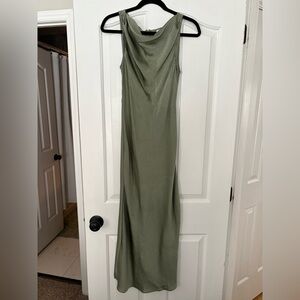 Elegant Olive Green Midi Dress